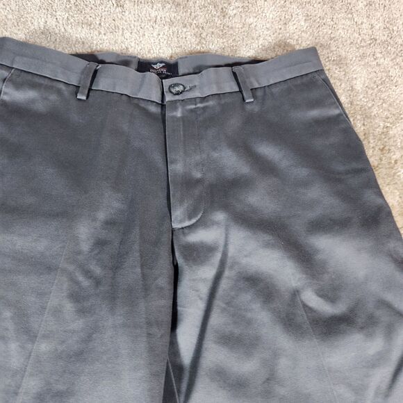 DOCKERS Signature Khaki 34x29 Straight Fit D2 Flat Front Gray #216 - Picture 2 of 9